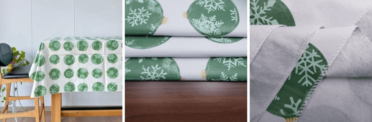 Evergreen Snowflake Flanel Vinyl Tafelkleed Evergreen Snowflake Flanel Vinyl Tafelkleed